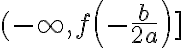  (-\infty, f\left(-\frac{b}{2a}\right)] 