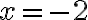 x=-2