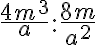 \frac{4m^3}{a}:\frac{8m}{a^2}