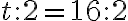 t : 2 = 16 : 2