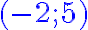 (\color{gold}{-2}; \color{blue}{5})