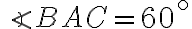 \angle BAC = 60^\circ