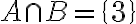 A \cap B = \{3\}