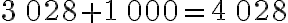 3\,028+1\,000=4\,028